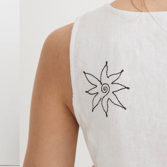 NWT Madewell Button-Front Midi Dress in 100% Linen 2 - Picture 5 of 9